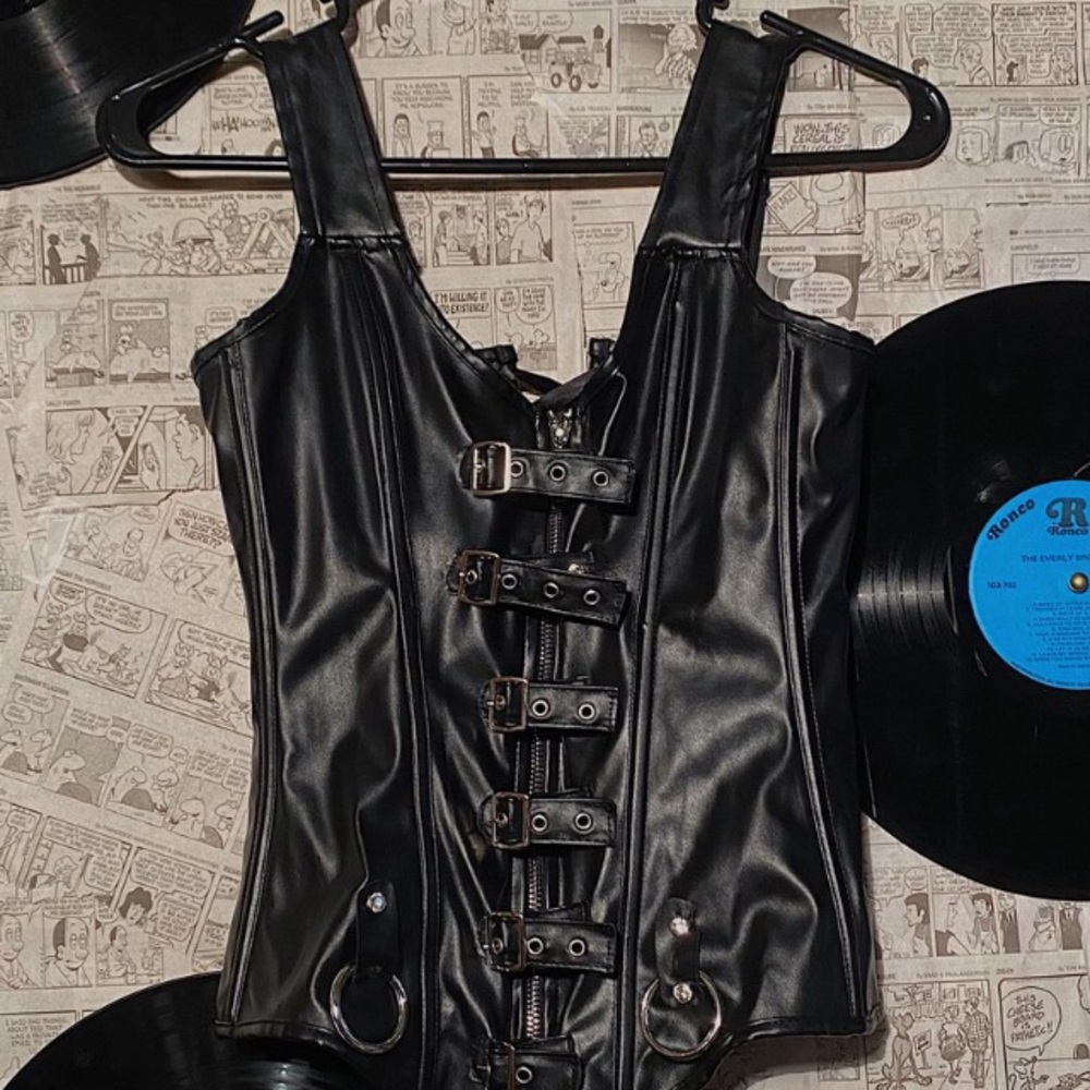 pleather corset!!!!
